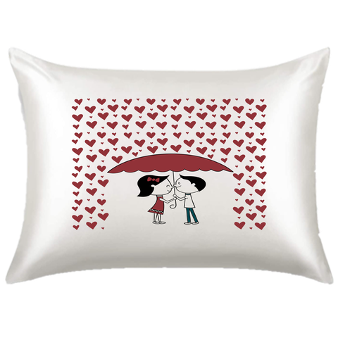 Fronha de Cetim Personalizada Antifrizz Chuva de Amor Fcpcam