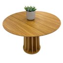 Ver imagem 5 de Mesa Jantar 105cm com 4 Cadeiras Base Ripada Dalla Costa Mdf Cor:freijó com Verde;cor da Tampa: