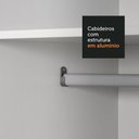 Ver imagem 5 de Guarda-roupa Solteiro 2 Portas Com Espelho Branco/Cinza