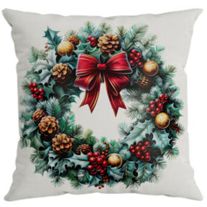 Almofada Decorativa Natalina Natal Guirlanda 43cmx43cm