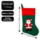 Ver imagem 3 de Conjunto 3 Meias Decorativas Natal Tecido Decorado Papai Noel 40cm - Magizi