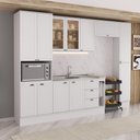 Ver imagem 1 de Cozinha Completa com Balcão Milla One 12 Portas 3 Gavetas MDF Branco Móveis Carraro