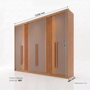 Ver imagem 3 de Guarda-Roupa Casal 6 Portas 4 Gavetas Nature/Avelã Nathaniel Espresso Moveis