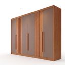 Ver imagem 2 de Guarda-Roupa Casal 6 Portas 4 Gavetas Nature/Avelã Nathaniel Espresso Moveis