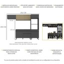 Ver imagem 4 de Armário de Cozinha Compacta 252cm Veneza Multimóveis V3691 Preto