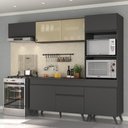 Ver imagem 3 de Armário de Cozinha Compacta 252cm Veneza Multimóveis V3691 Preto