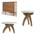 Ver imagem 2 de Conjunto 3 Peças Sala Estar Apoio Mesa de Centro Jade e Painel Toronto Marrom Cinamomo/Off White