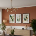 Ver imagem 6 de Kit 3 Quadros Folhagem Verde Dourado Aquarela 60x80 Moldura:preta