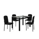 Ver imagem 2 de Mesa Tokio 120cm x 80cm Tampo de Vidro com 4 Cadeiras Classic Preto