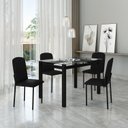 Ver imagem 1 de Mesa Tokio 120cm x 80cm Tampo de Vidro com 4 Cadeiras Classic Preto