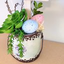 Ver imagem 5 de Arranjo De Páscoa Para Mesa Com Coelho Suculenta 26x12cm A