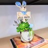 Arranjo De Páscoa Para Mesa Com Coelho Suculenta 26x12cm A - 6