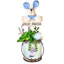 Ver imagem 1 de Arranjo De Páscoa Para Mesa Com Coelho Suculenta 26x12cm A
