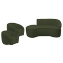 Ver imagem 2 de Kit Divã Recamier Orgânico Marrocos 200cm Lado Esquerdo e 2 Poltronas Amore Linho Verde