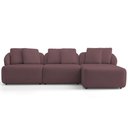 Ver imagem 2 de Sofá 4 Lugares com Chaise Direito Sala Living 288cm Arlo F04 Veludo Lilás - Lyam Decor