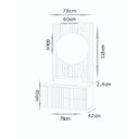 Ver imagem 5 de Conjunto para Banheiro Ripado Cecília 78 Cm com Painel e Espelho Redondo - Fabribam