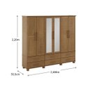 Ver imagem 6 de Conjunto Quarto Ouro: Guarda-roupa 6 Portas, Cama Queen, Cômoda Sapateira e 2 Mesas Cabeceiras Freij