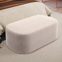 Ver imagem 2 de Kit 02 Puffs Decorativos Orgânico para Living Quarto 100cm Doha W01 Suede Bege - Lyam Decor