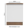 Balcão Armário de Cozinha 60 cm 1 Porta Rustic/Branco Glamy Madesa - 3