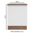 Ver imagem 3 de Balcão Armário de Cozinha 60 cm 1 Porta Rustic/Branco Glamy Madesa