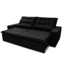 Ver imagem 5 de Sofá Retrátil/Reclinável Islândia 2,50m Suede Velut Preto c/ Molas no Assento - King House