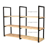 Suporte Triplo para Prateleira Industrial 90 X 34cm Preto (metalon 20x20) - 2 Peças - 4