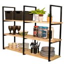 Ver imagem 5 de Suporte Triplo para Prateleira Industrial 90 X 34cm Preto (metalon 20x20) - 2 Peças