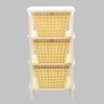 Organizador 3 Cestos Branco com Cestos Amarelo Organizer - 1
