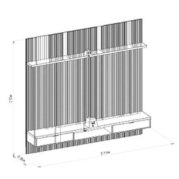 Painel Ripado Modular 2.2 para Tv até 75 com Nicho e Prateleira Emily-nature-offwhite - Edecasamovei - 10