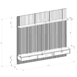 Painel Ripado Modular 2.2 para Tv até 75 com Nicho e Prateleira Emily-nature-offwhite - Edecasamovei - 11