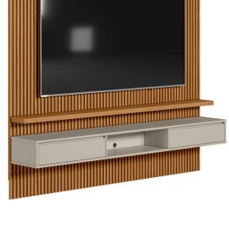 Painel Ripado Modular 2.2 para Tv até 75 com Nicho e Prateleira Emily-nature-offwhite - Edecasamovei - 5