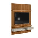 Ver imagem 3 de Painel Ripado Modular 2.2 para Tv até 75 com Nicho e Prateleira Emily-nature-offwhite - Edecasamovei