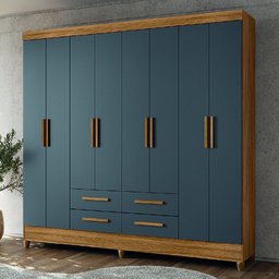 Guarda Roupa Florida 204cm 8 Portas Freijó Cinza Moval - 1