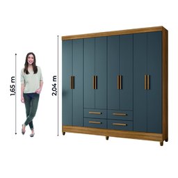 Guarda Roupa Florida 204cm 8 Portas Freijó Cinza Moval - 5