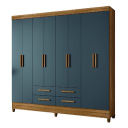 Guarda Roupa Florida 204cm 8 Portas Freijó Cinza Moval - 6