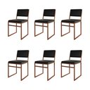 Ver imagem 1 de Kit 6 Cadeiras de Jantar Industrial Isa Assento Corino Preto Base Cobre