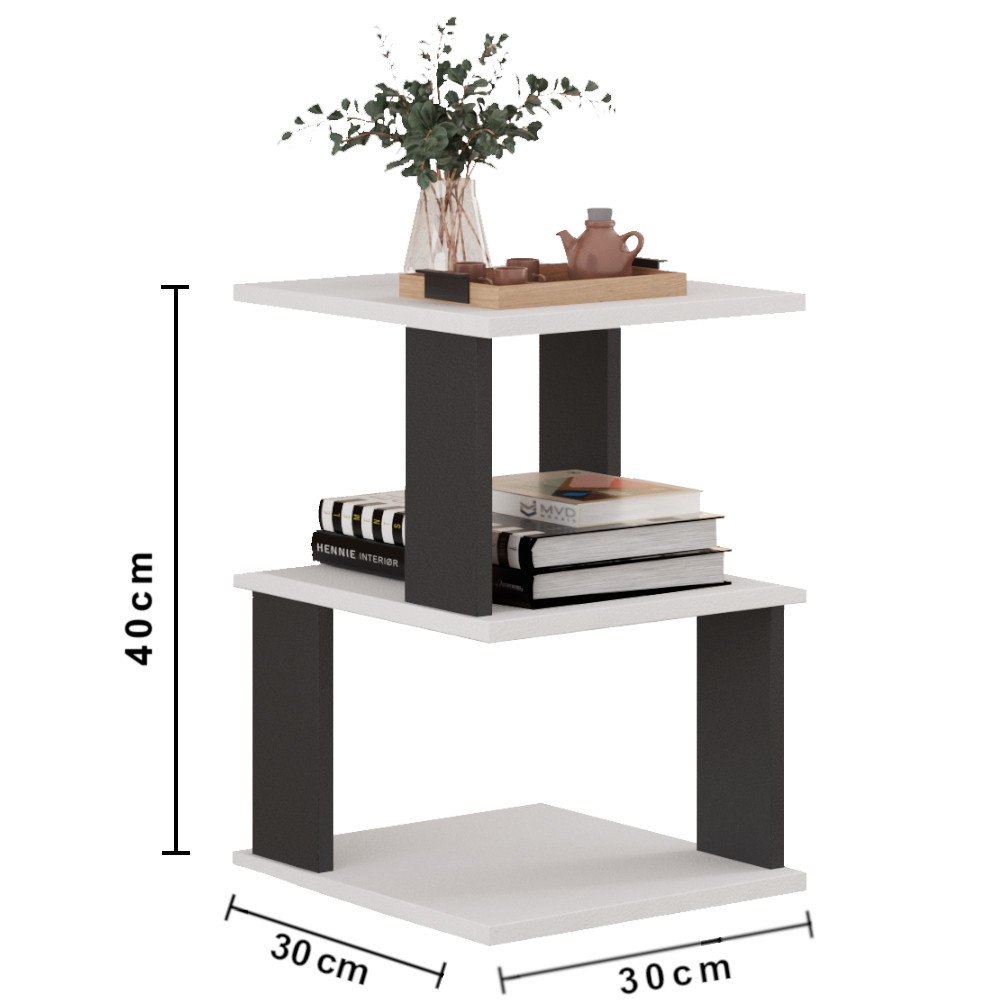 Mesa de Centro Sala MDF Mesinha Auxiliar Madeira MVD Moveis - 4