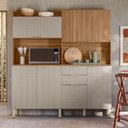 Ver imagem 1 de Cozinha Compacta Pitaya 7 Portas e 2 Gavetas Amêndola Touch Nude Demóbile