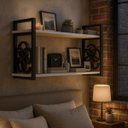 Ver imagem 4 de Kit 2 Suportes Prateleira Estilo Industrial Não Descasca Não Enferruja Decorativo Organizador