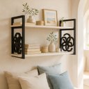 Ver imagem 5 de Kit 2 Suportes Prateleira Estilo Industrial Não Descasca Não Enferruja Decorativo Organizador