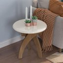 Ver imagem 3 de Mesa de Canto 100% Mdf Jade Cinamomo/off White - Artely