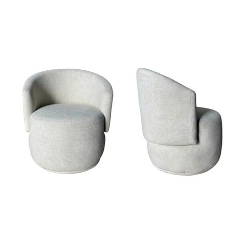 Kit 2 Poltronas Decorativa Beatriz Orgânica Bouclé Bege