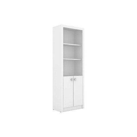 Estante Livreiro de Escritório ME4110 c/ 2 Portas e 3 Prateleiras Branco - Tecno Mobili