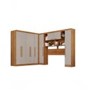 Ver imagem 5 de Guarda Roupa Casal Modulado de Canto 9 Portas de Bater 2 Gavetas MDP Cinamomo-Off White Multimóveis