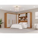 Ver imagem 1 de Guarda Roupa Casal Modulado de Canto 9 Portas de Bater 2 Gavetas MDP Cinamomo-Off White Multimóveis