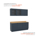 Ver imagem 6 de Cozinha Compacta 4 Peças 6 Portas 3 Gavetas com Vidro e Tampo 100% MDF Sevilha Azul Órion/Branco