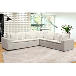 Sofá Modular Riviera Linho Creme 280x280 cm - Meu Estofado Sofá Modular Riviera Sala Quarto Recepção - 2