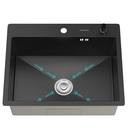 Ver imagem 4 de Cuba Cozinha Gourmet Mônaco Quadrada Preto Aço Inox 304 com Cesto Escorredor Goldenx