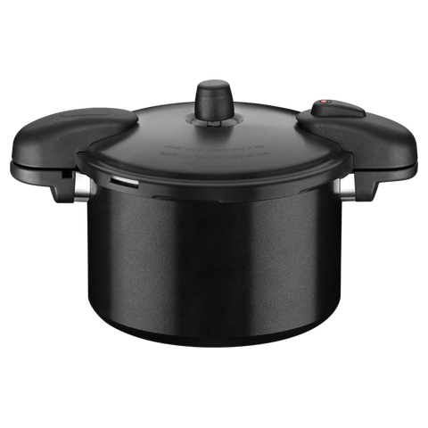 Panela de Pressão Tramontina Valência Black em Alumínio com Revestimento Cerâmico Preto 24 Cm 7 L Tr