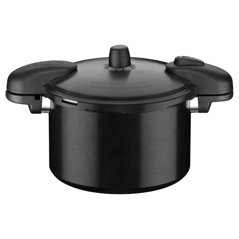 Panela de Pressão Tramontina Valência Black em Alumínio com Revestimento Cerâmico Preto 24 Cm 7 L Tr Panela de Pressão Tramontina Valência Black em Alumínio com Revestimento Cerâmico Preto 24 Cm 7 L Tr
